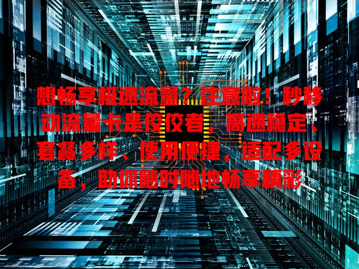 想畅享极速流量？注意啦！秒移动流量卡是佼佼者，高速稳定、套餐多样、使用便捷，适配多设备，助你随时随地畅享精彩