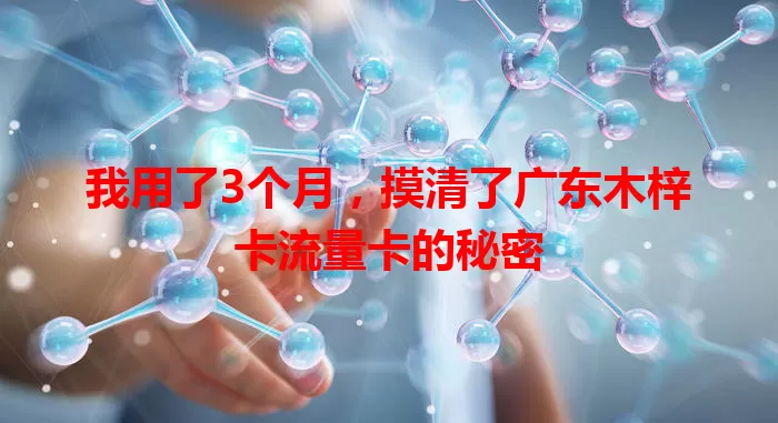 我用了3个月，摸清了广东木梓卡流量卡的秘密