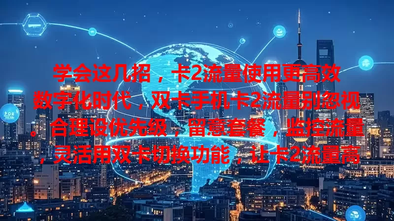 学会这几招，卡2流量使用更高效

数字化时代，双卡手机卡2流量别忽视。合理设优先级，留意套餐，监控流量，灵活用双卡切换功能，让卡2流量高效，为网络生活提供稳定经济保障。