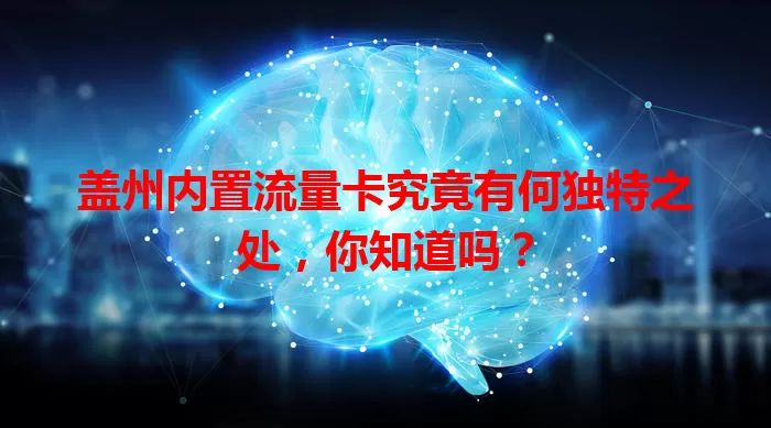 盖州内置流量卡究竟有何独特之处，你知道吗？