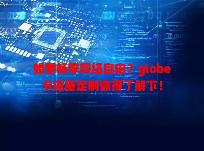 想要畅享网络自由？globe卡流量定制你得了解下！