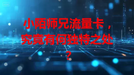小陌师兄流量卡，究竟有何独特之处？