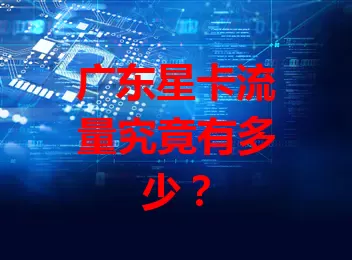广东星卡流量究竟有多少？