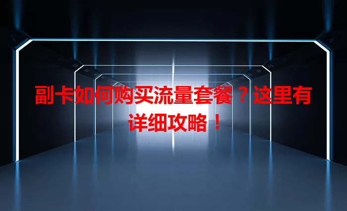 副卡如何购买流量套餐？这里有详细攻略！