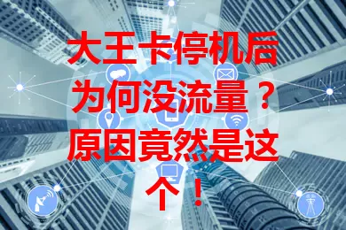 大王卡停机后为何没流量？原因竟然是这个！