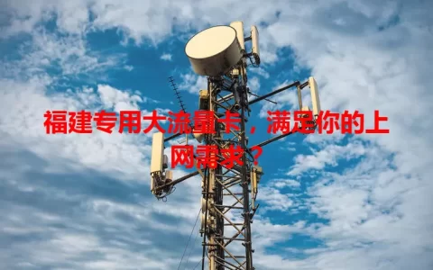 福建专用大流量卡，满足你的上网需求？