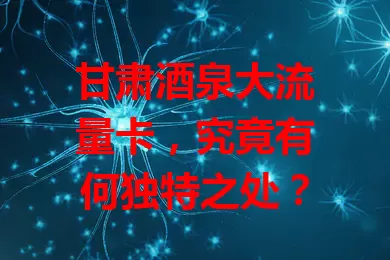 甘肃酒泉大流量卡，究竟有何独特之处？