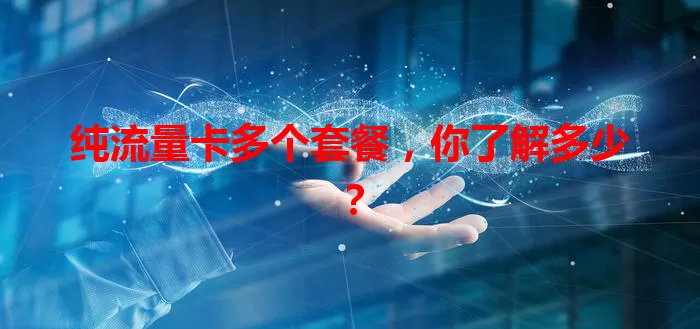 纯流量卡多个套餐，你了解多少？