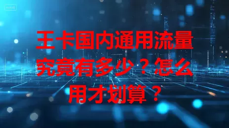 王卡国内通用流量究竟有多少？怎么用才划算？