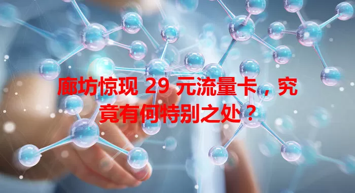 廊坊惊现 29 元流量卡，究竟有何特别之处？