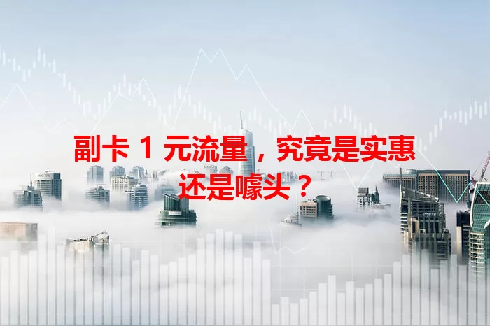 副卡 1 元流量，究竟是实惠还是噱头？
