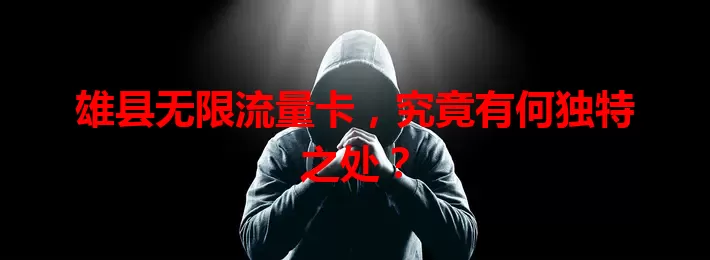 雄县无限流量卡，究竟有何独特之处？