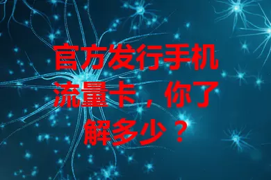 官方发行手机流量卡，你了解多少？